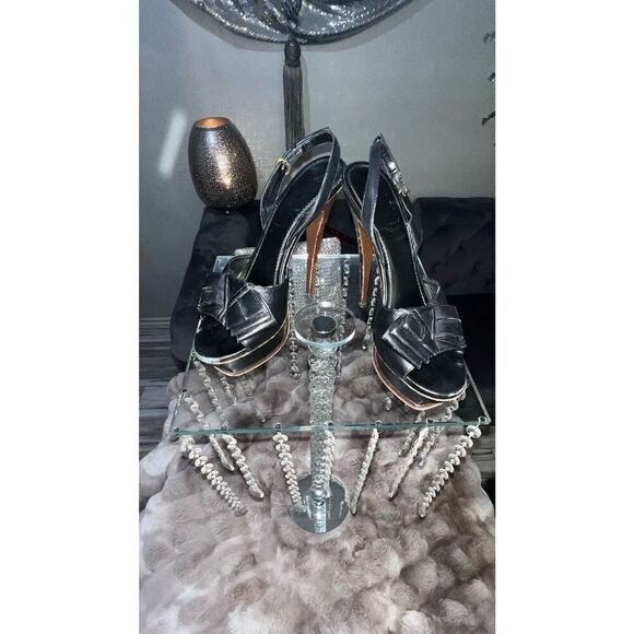 Awesome Yves Saint Laurent Leather Slingback Sandals, YSL - Picture 8 of 8